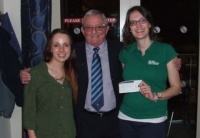 Capt Barry with Macmillan reps Gemma and Becky